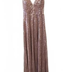 Windsor Larissa Formal Metallic Sequin Lurex Maxi Zip Embellished Small Dress‎